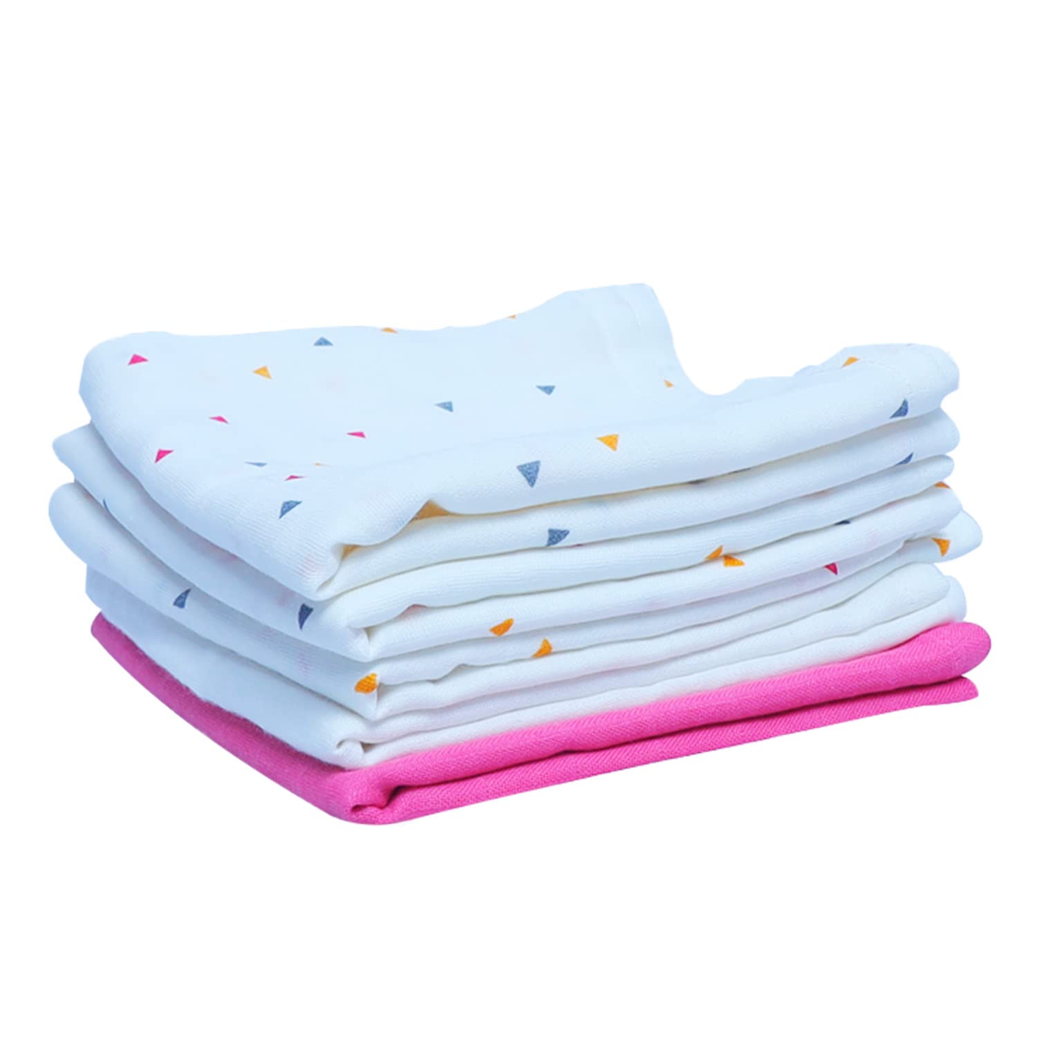 230816030952558_1 BABYS CARE Muslin Burp Cloth Pack of 5 | 100% Organic Cotton | Versatile Use Washcloth Face Cloth Cleaning Mess | Lightweight Baby Towel | Handy for Changing Cleaning Feeding Baby | 26"x26" | Rainbow - Image 1